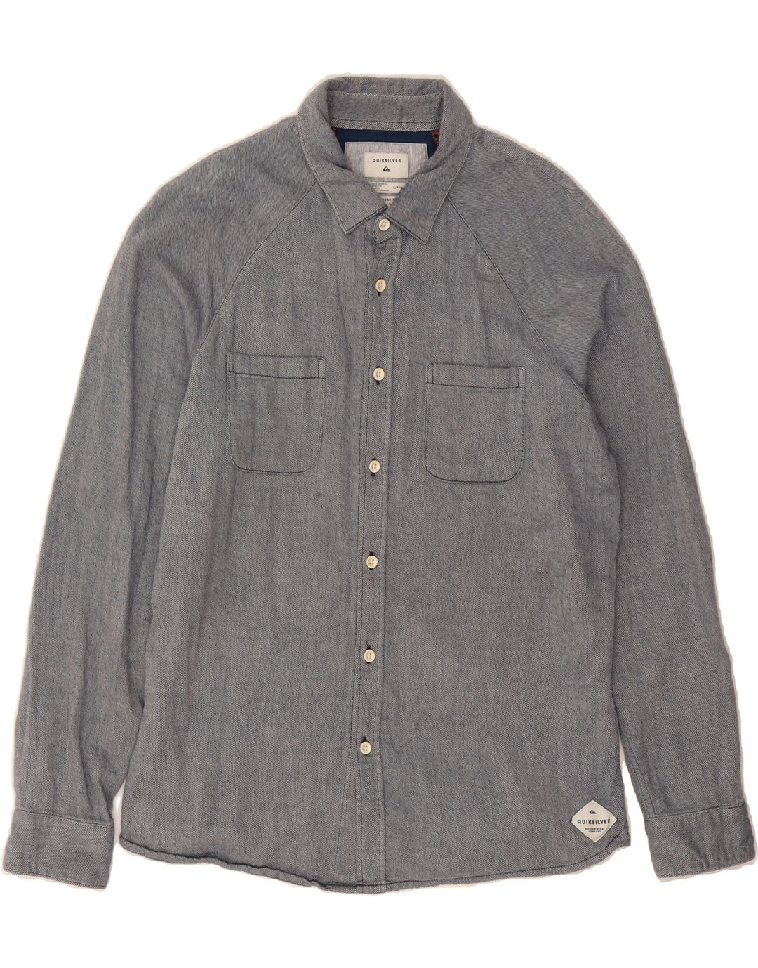 QUIKSILVER Mens Flannel Shirt Small Grey Pinstripe Vintage Quiksilver and Second-Hand Quiksilver from Messina Hembry 
