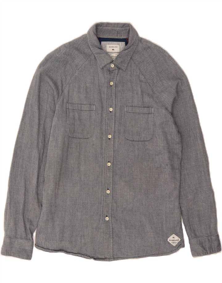 QUIKSILVER Mens Flannel Shirt Small Grey Pinstripe Vintage Quiksilver and Second-Hand Quiksilver from Messina Hembry 