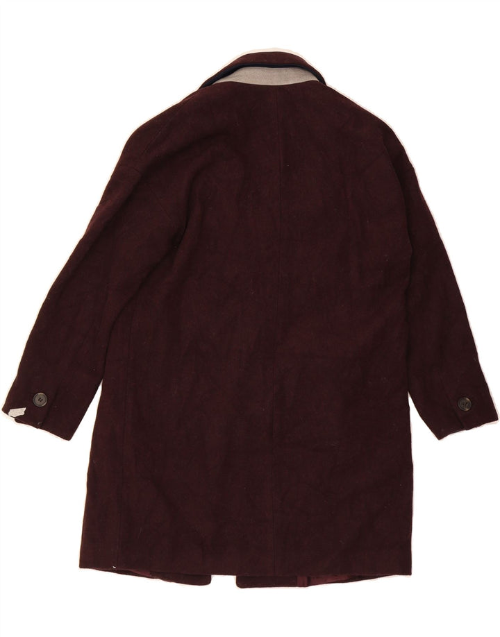 TOPSHOP Womens Overcoat UK 8 Small Burgundy Polyester Vintage Topshop and Second-Hand Topshop from Messina Hembry 