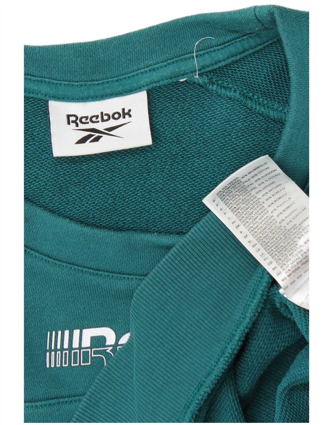 Reebok Herre Grafisk Sweatshirt Jumper Medium Grøn Colourblock Bomuld