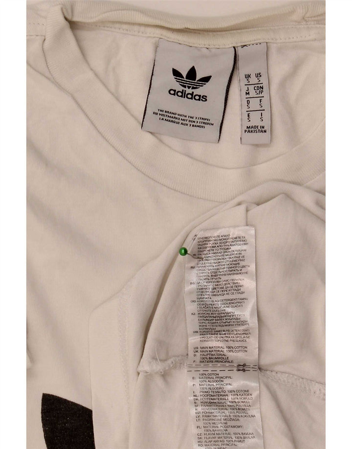 Adidas Grafisk T-shirt top til mænd, lille hvid bomuld