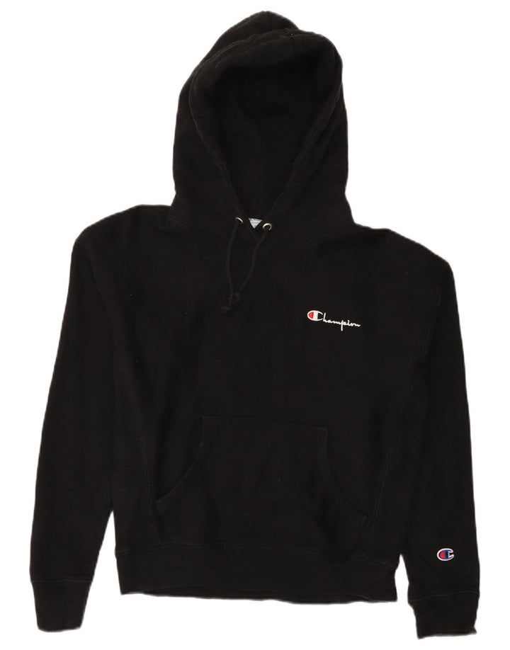 CHAMPION Womens Reverse Weave Oversized hættetrøje Jumper UK 10 Small Black