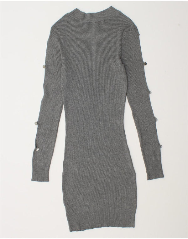 Lipsy Dame Jumper Dress UK 14 Medium Grey Viscose