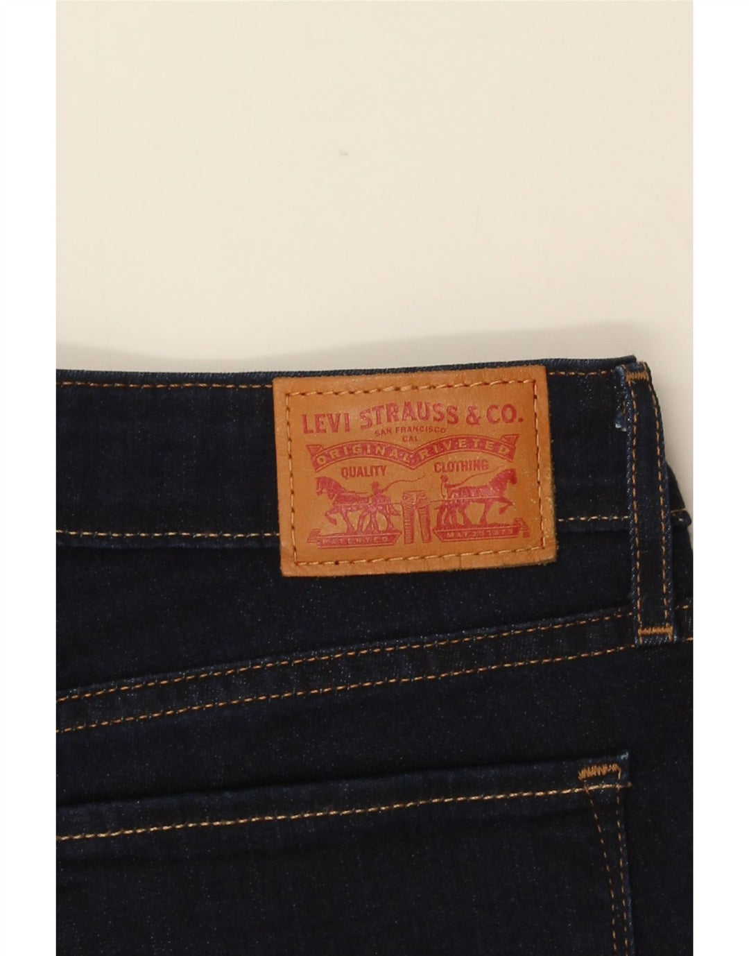 Levi's Dame 714 Straight Jeans W29 L31 Marineblå Bomuld