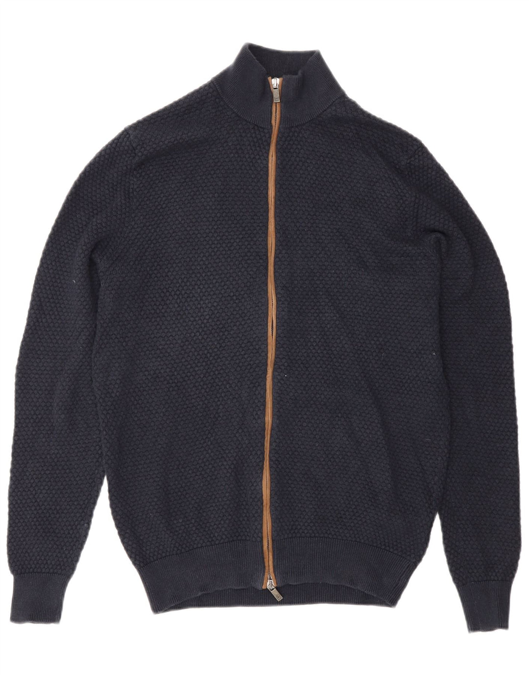Massimo Dutti Herre Cardigan Sweater Medium Marineblå Bomuld