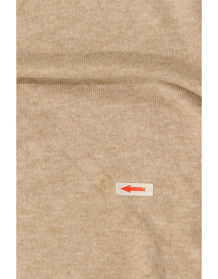 Marks & Spencer Dame Grafisk Boat Neck Jumper Sweater UK 12 Medium Beige
