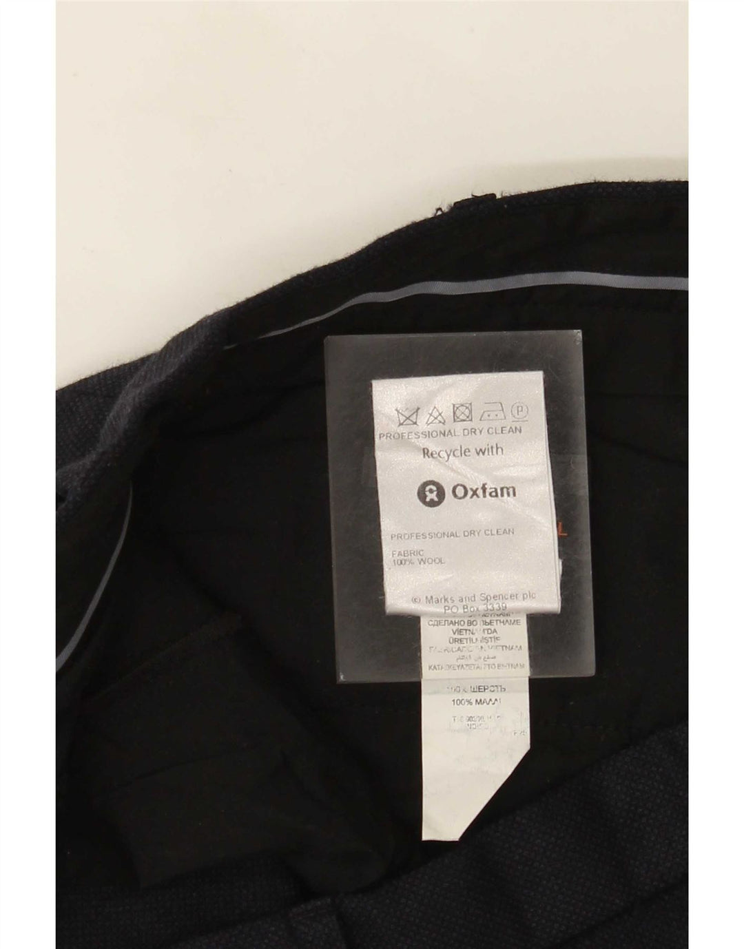 Marks & Spencer Herre lige jakkesætsbukser W40 L29 Marineblå uld
