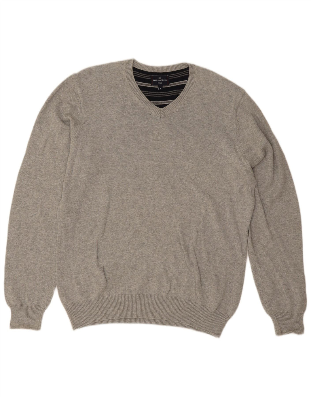 Marks & Spencer Herre Blue Harbor V-hals sweater Medium Grey Flecked
