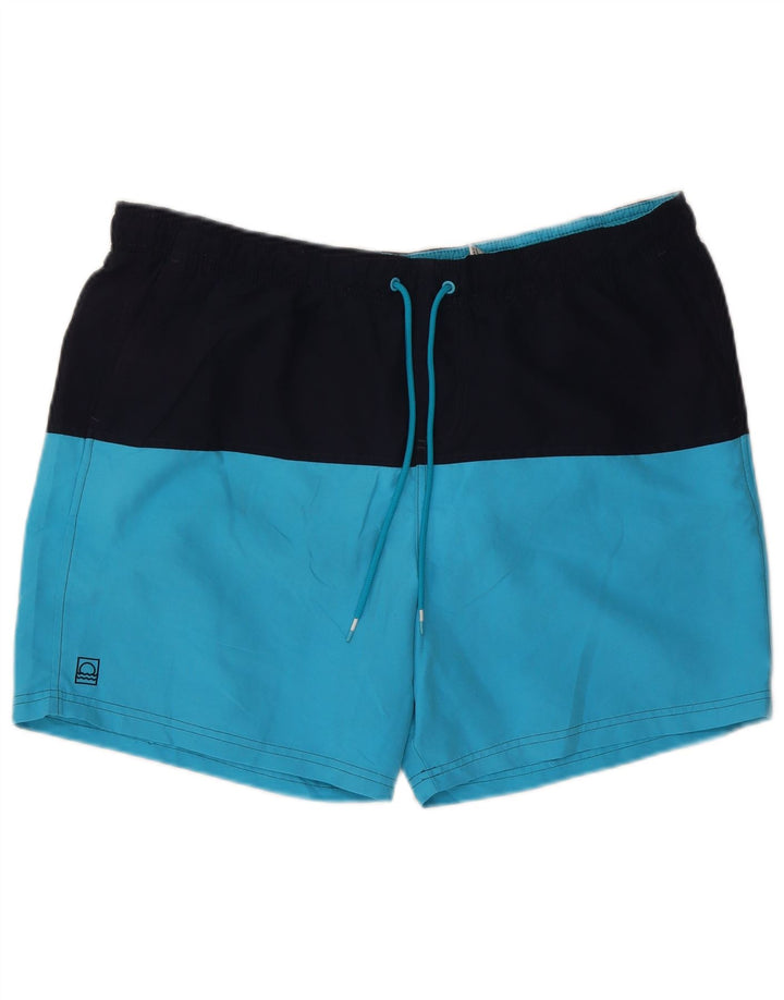 Marks & Spencer Badeshorts til mænd XL Blå Colourblock Polyester