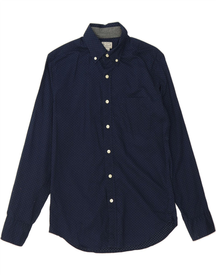 J. CREW Mens Shirt Small Navy Blue Polka Dot Cotton Vintage J. Crew and Second-Hand J. Crew from Messina Hembry 