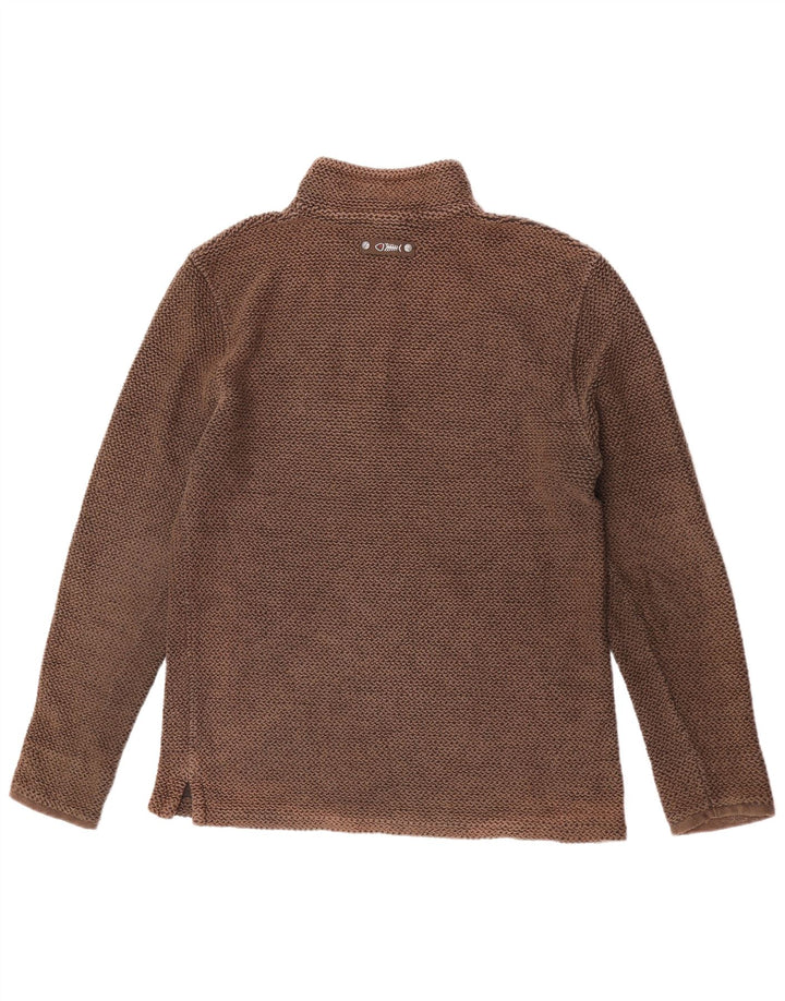 Weird Fish Herre Zip Neck Sweatshirt Jumper Medium Brun