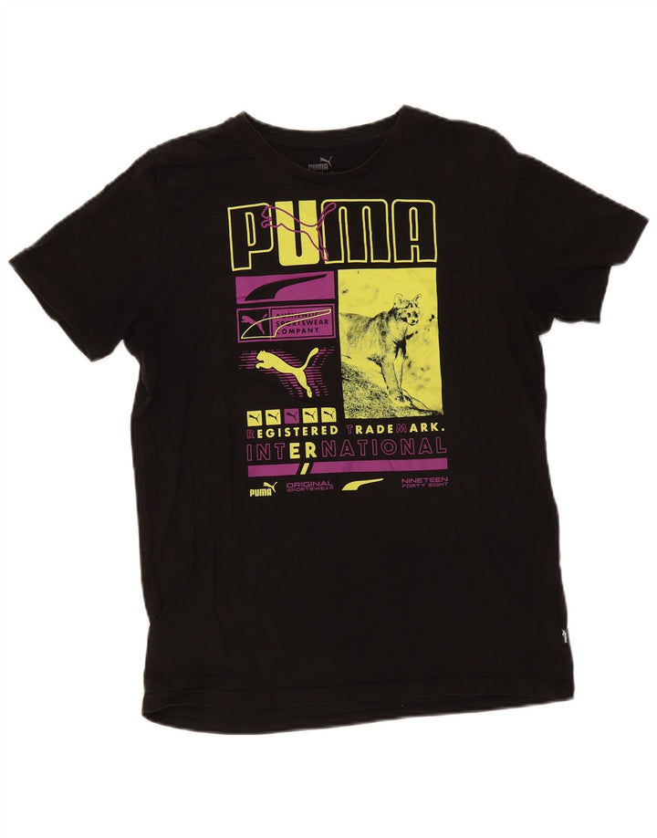 Puma Herre grafisk T-shirt top lille sort bomuld