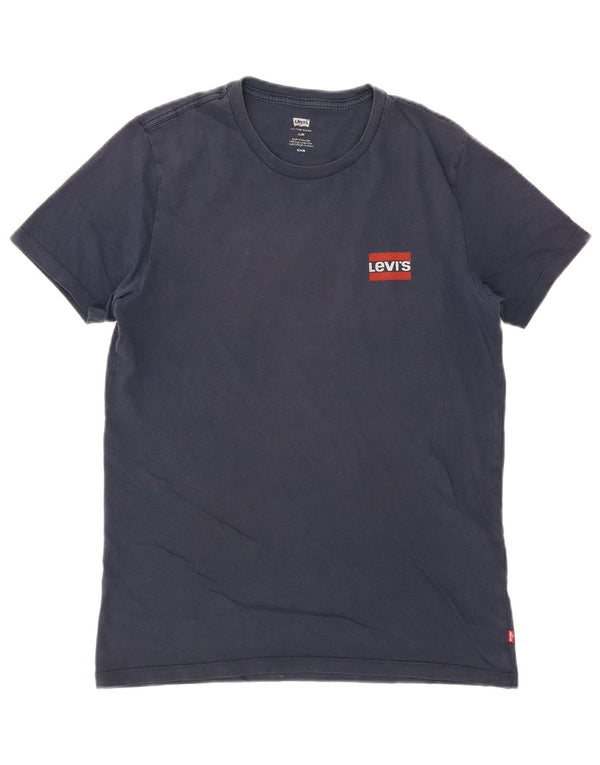 Levi's Herre Slim Fit T-shirt Top Medium Navyblå Bomuld