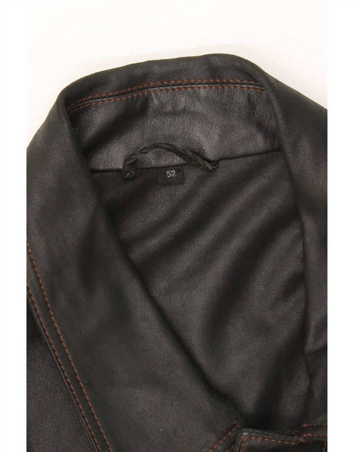 Vintage herre læderjakke IT 52 XL Sort