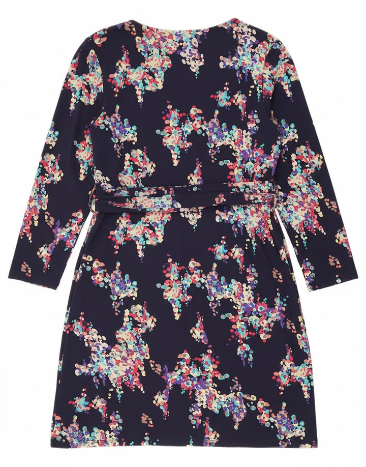 BODEN Womens Petite 3/4 Sleeve Basic Dress UK 14 Large Navy Blue Floral