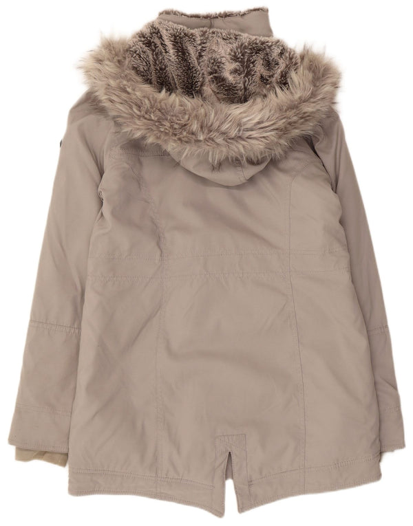 Hollister Womens Heritage Collection Hooded Parka Jacket UK 10 Small Grey