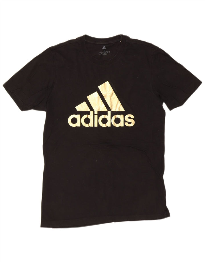 ADIDAS Mens Graphic T-Shirt Top Small Black Cotton