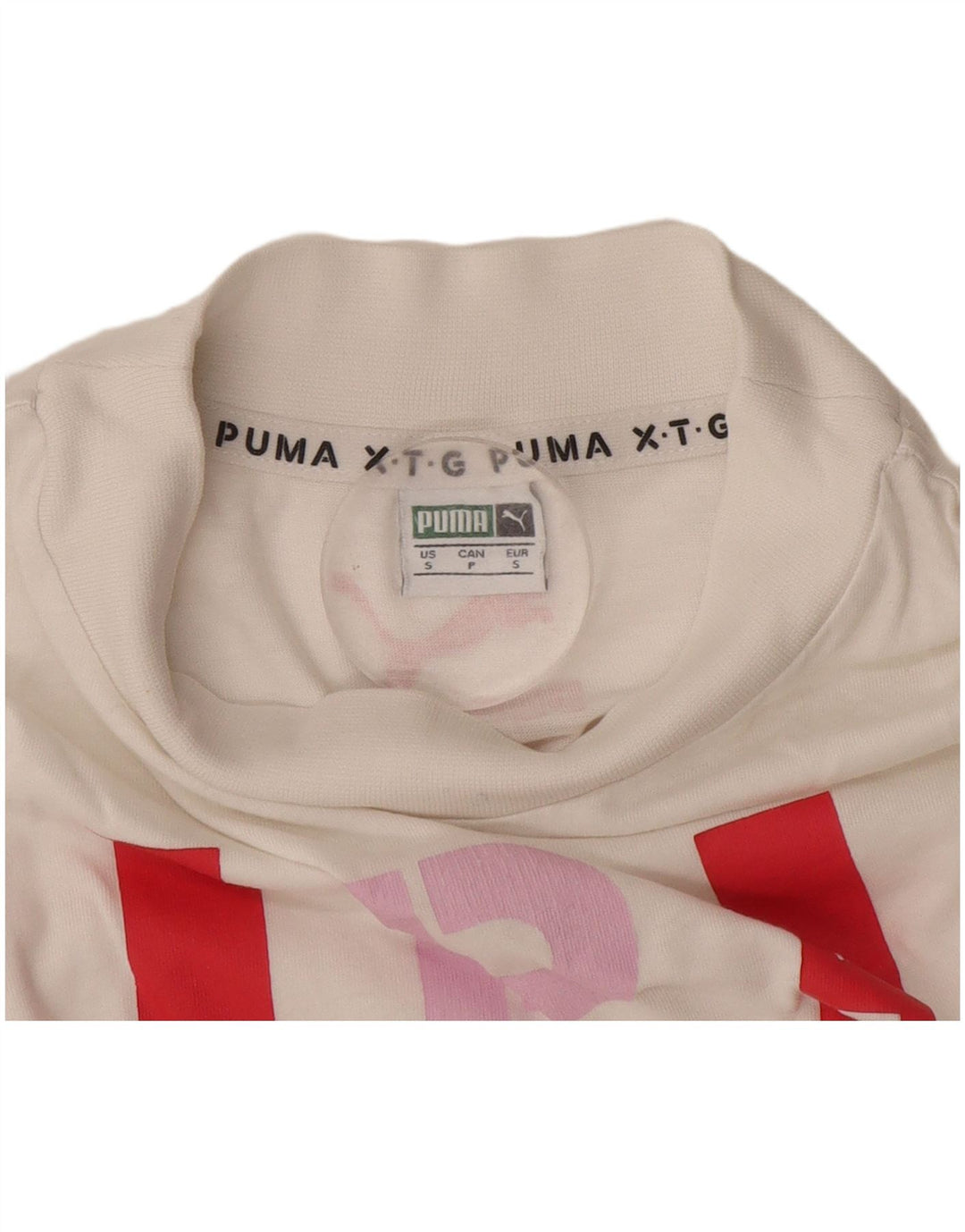 Puma Graphic T-Shirt Top UK 10 Small White
