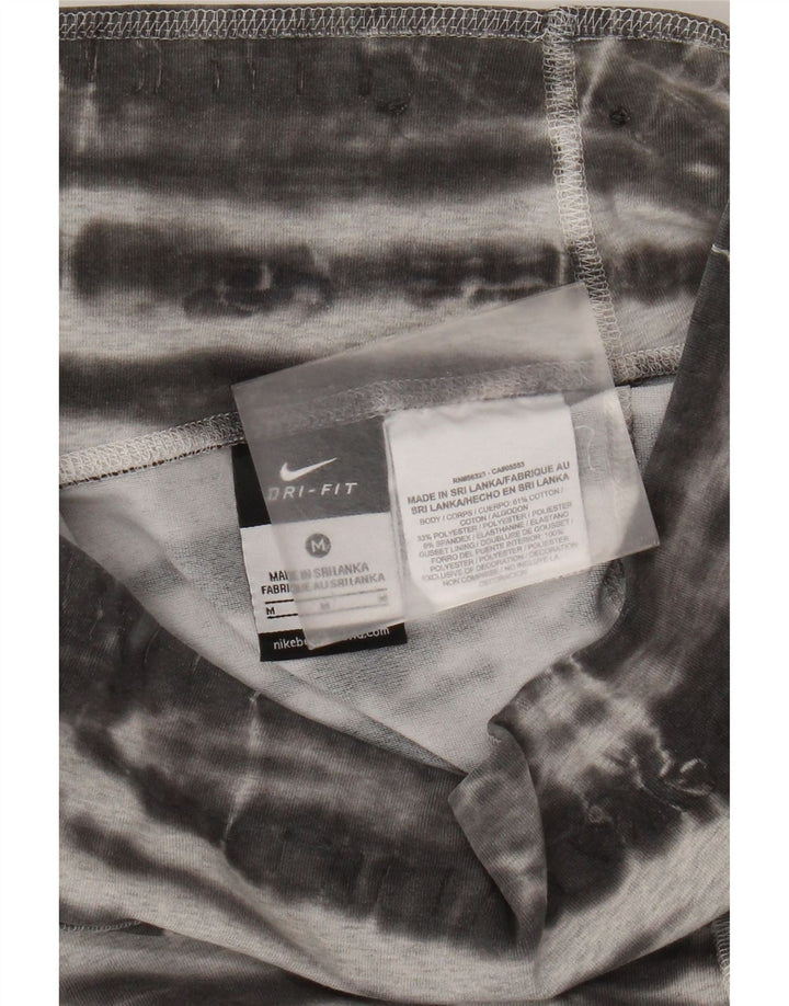 Nike Dame Capri Leggings UK 14 Medium Grey Tie Dye Bomuld