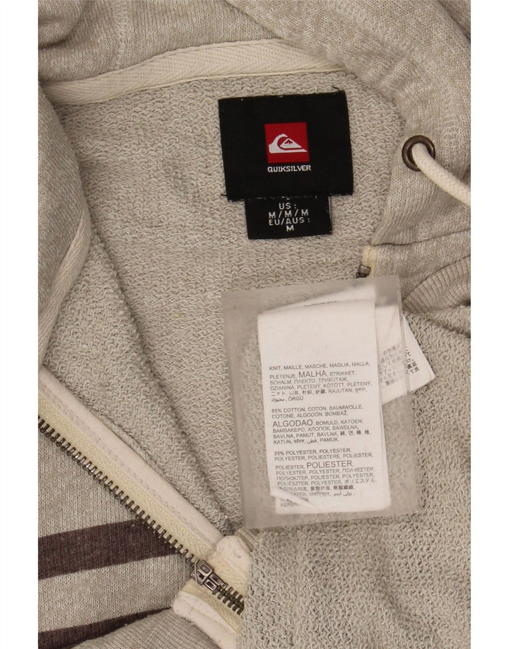 Quiksilver Hættetrøje med lynlås til mænd mellem grå stribet bomuld