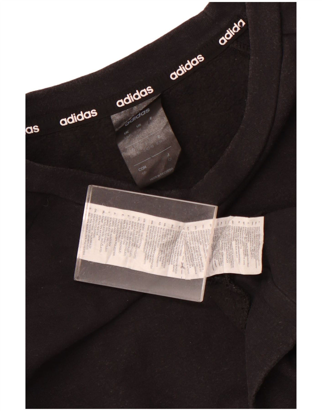 ADIDAS Dame Sweatshirt Jumper UK 8/10 Small Black Bomuld