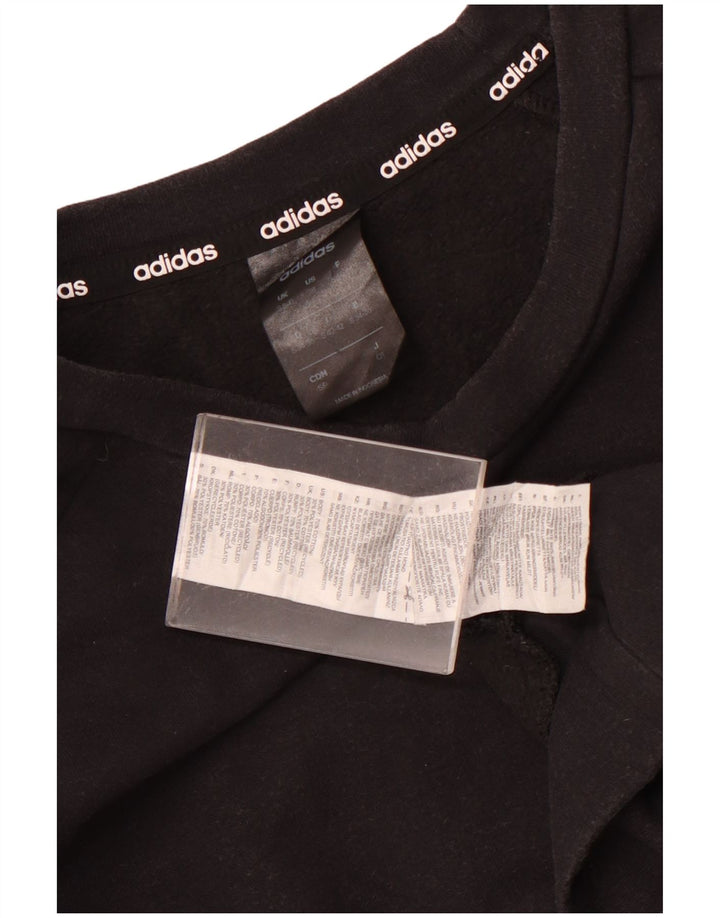 ADIDAS Dame Sweatshirt Jumper UK 8/10 Small Black Bomuld