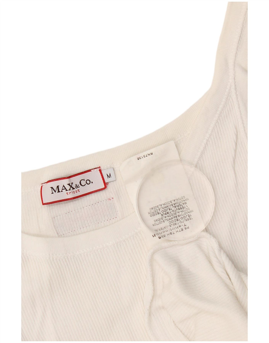 Max & Co. Dame Crop Cami Top UK 12 Medium White Bomuld