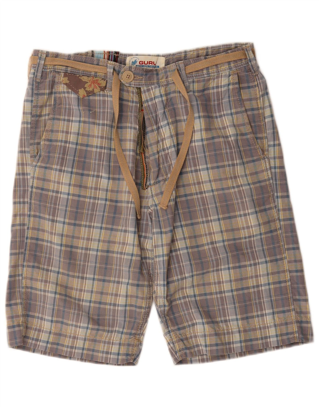 Guru Herre Chino Shorts W30 Medium Blue Ternet Bomuld