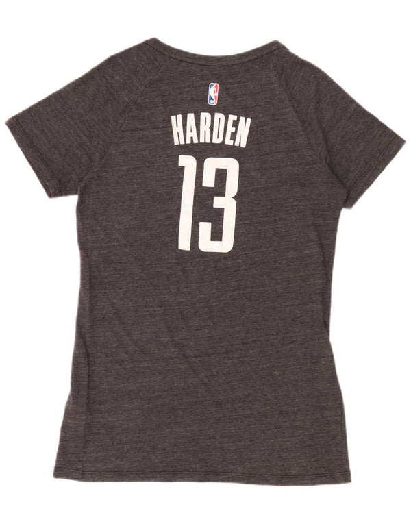 Adidas Dame Houston Rockets Grafisk T-Shirt Top UK 18 XL Grå Polyester