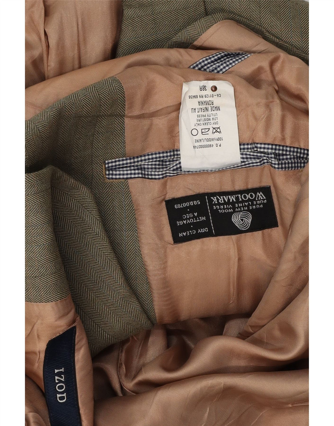 Izod Herre 3 Button Blazer Jacket UK 38 Medium Green Sildebensuld