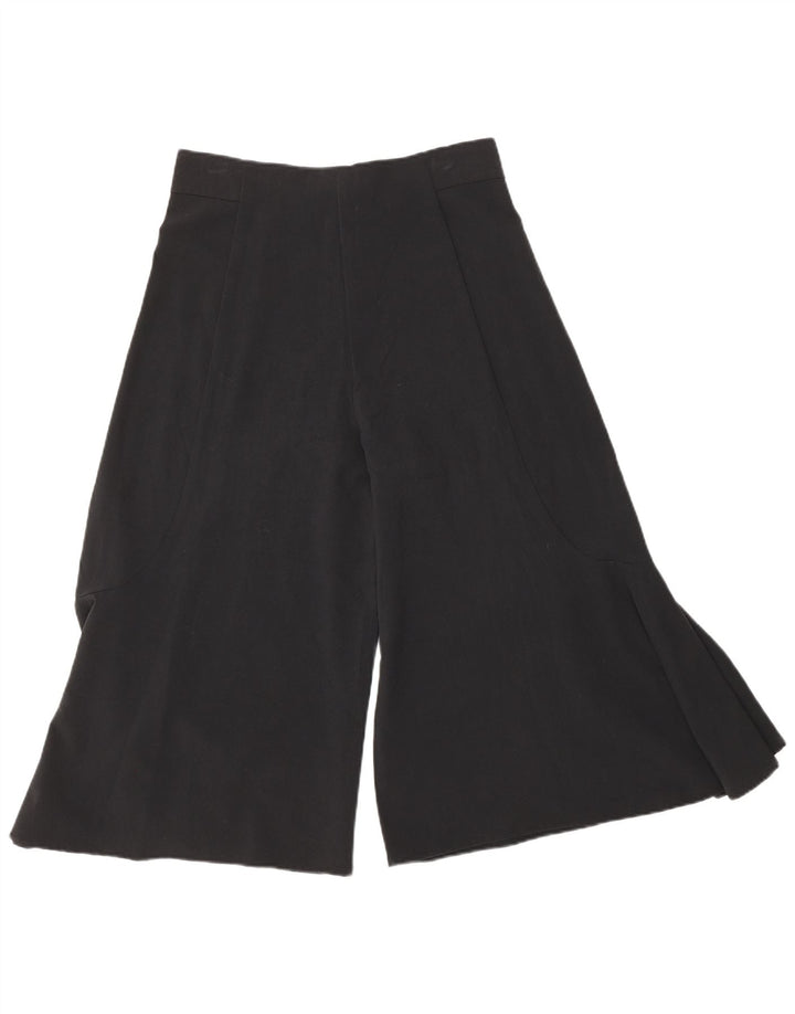 Zara Dame Cullotes Capri Bukser Small W26 L19 Sort Silke