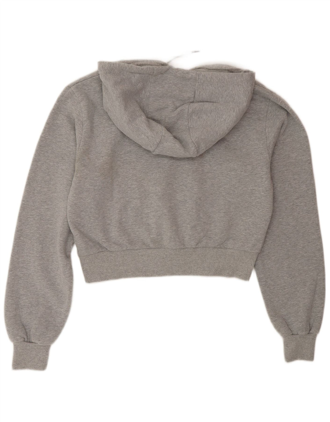 Ellesse Kvinders Cropped Grafisk Oversized Hætte Sweatshirt UK 12 Medium Grå