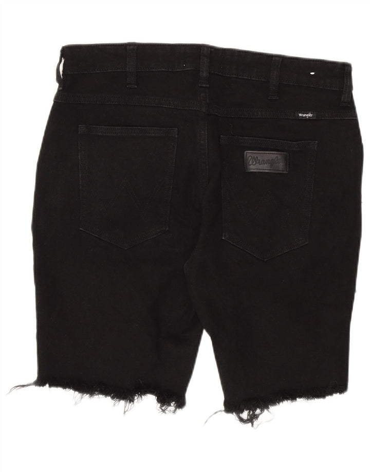 Wrangler Herre Distressed Denim Shorts W32 Medium Sort Bomuld