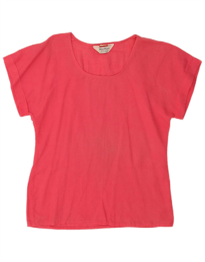 Max Mara Dame Bluse Top UK 12 Medium Pink