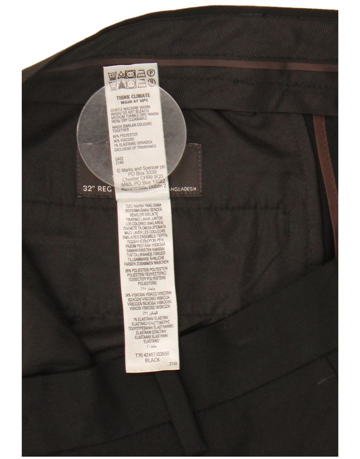Marks & Spencer Skræddersyede Slim Chino-bukser til kvinder W32 L30 Sort