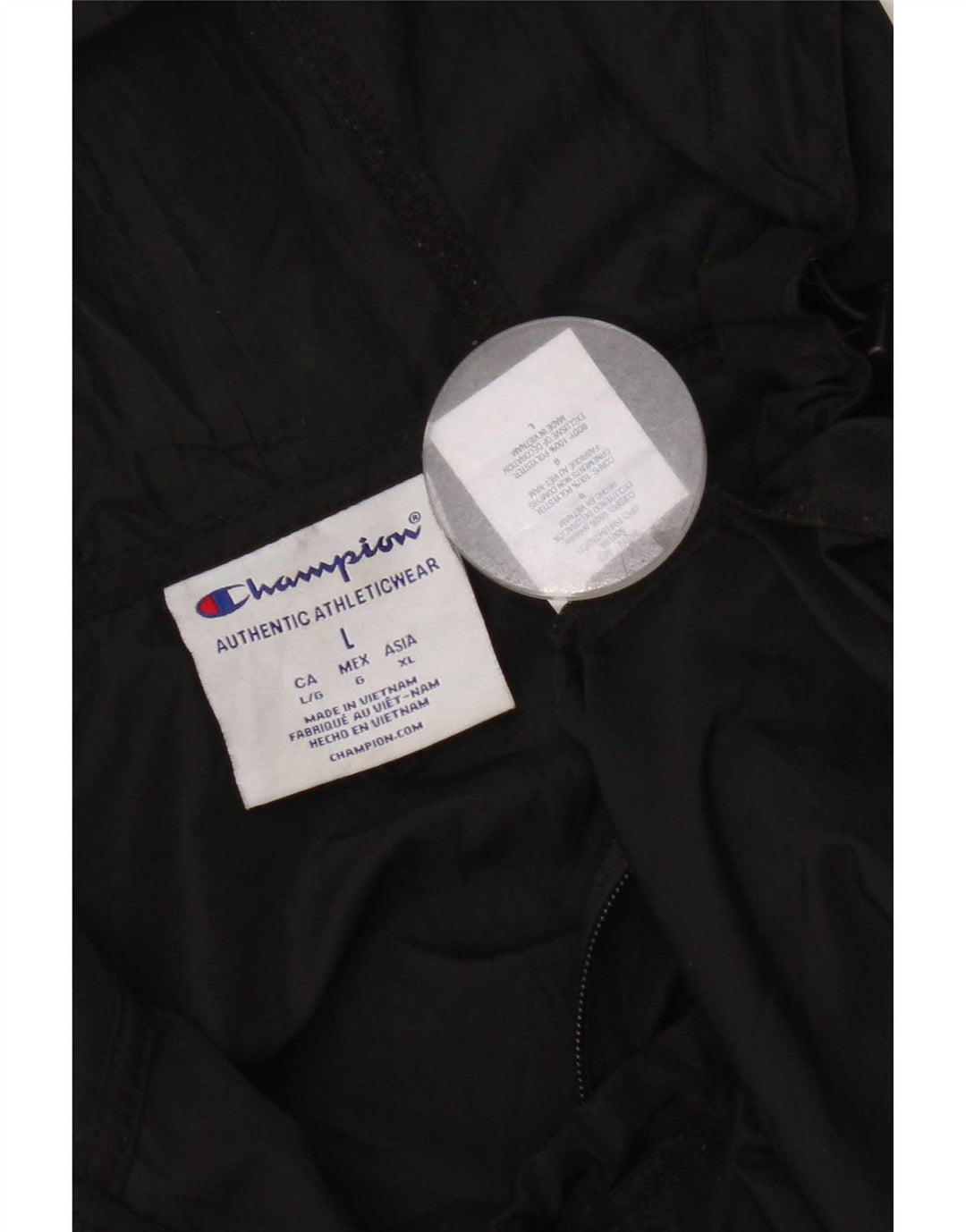 Champion Herre Grafisk Pullover Regnjakke UK 40 Stor Sort Polyester