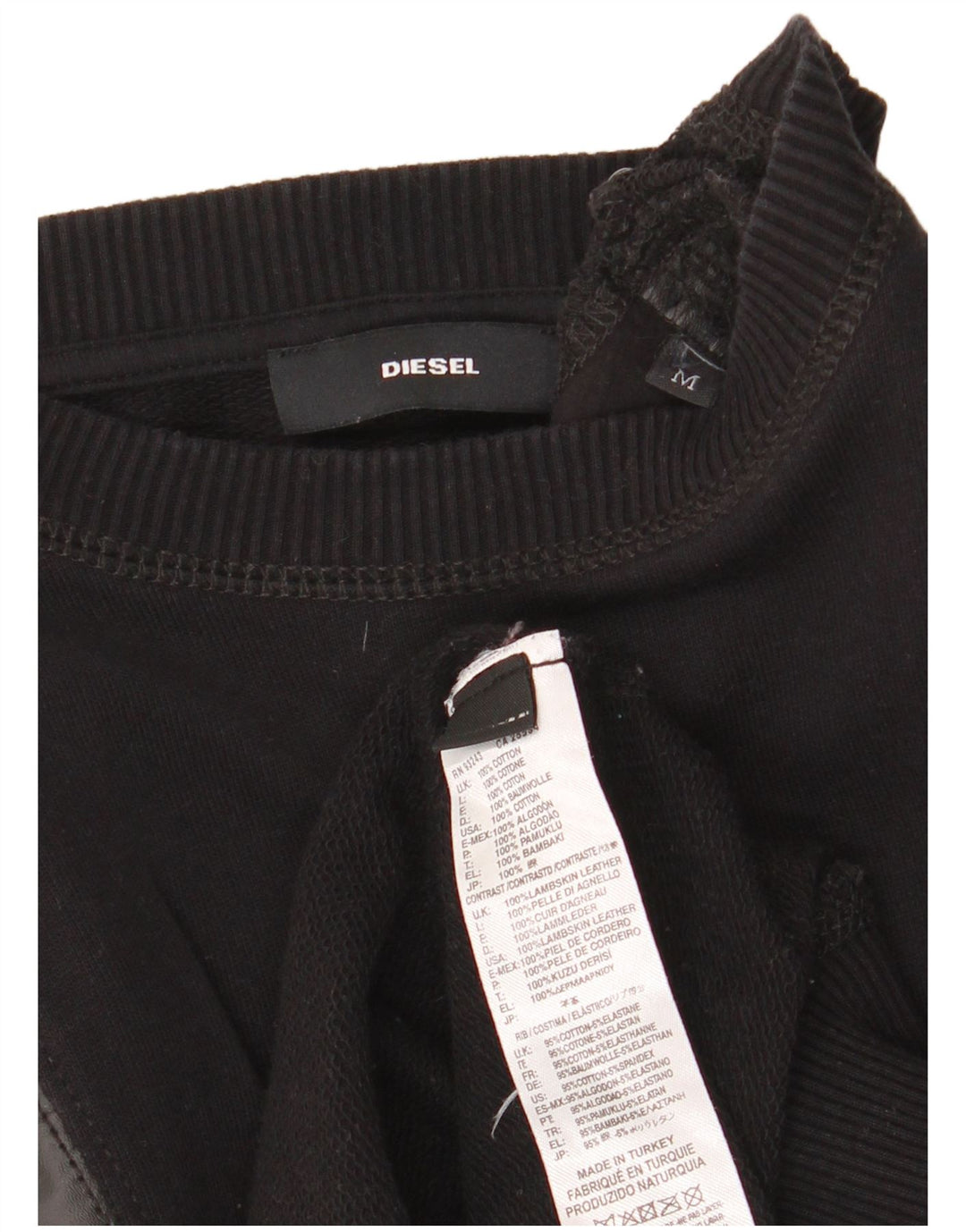 Diesel Dame Sweatshirt Jumper UK 14 Medium Sort Bomuld