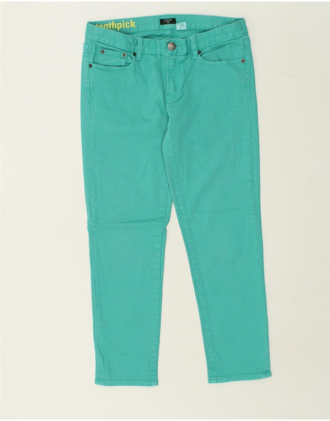 J. CREW Womens Toothpick Slim Jeans W28 L 25  Green Cotton | Vintage J. Crew | Thrift | Second-Hand J. Crew | Used Clothing | Messina Hembry 