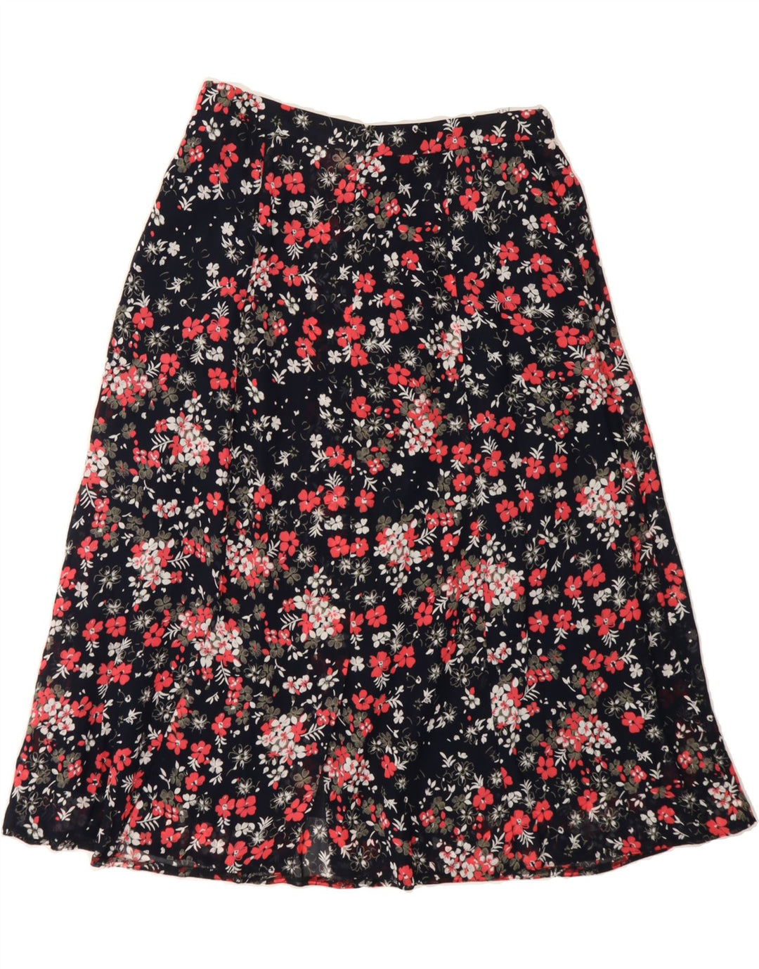 FRANCO CALLEGARI Womens A-Line Skirt EU 40 Medium W30 Black Floral Vintage Franco Callegari and Second-Hand Franco Callegari from Messina Hembry 