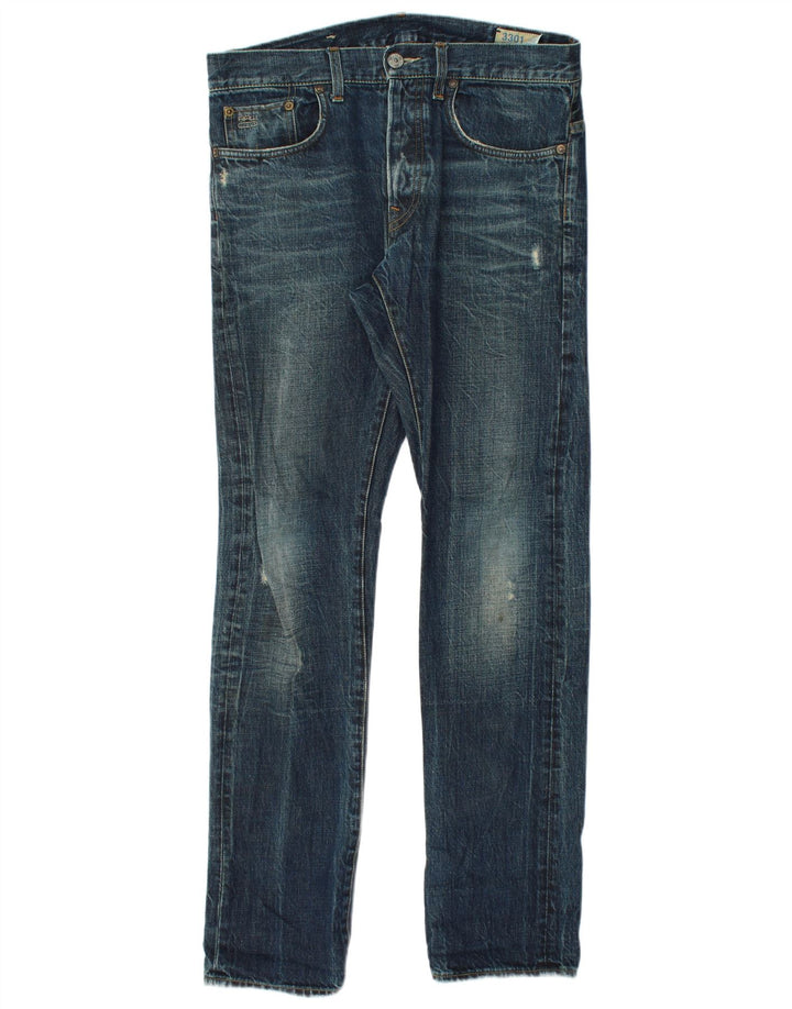 G-Star Herre Distressed Slim Jeans W33 L34 Blå Bomuld