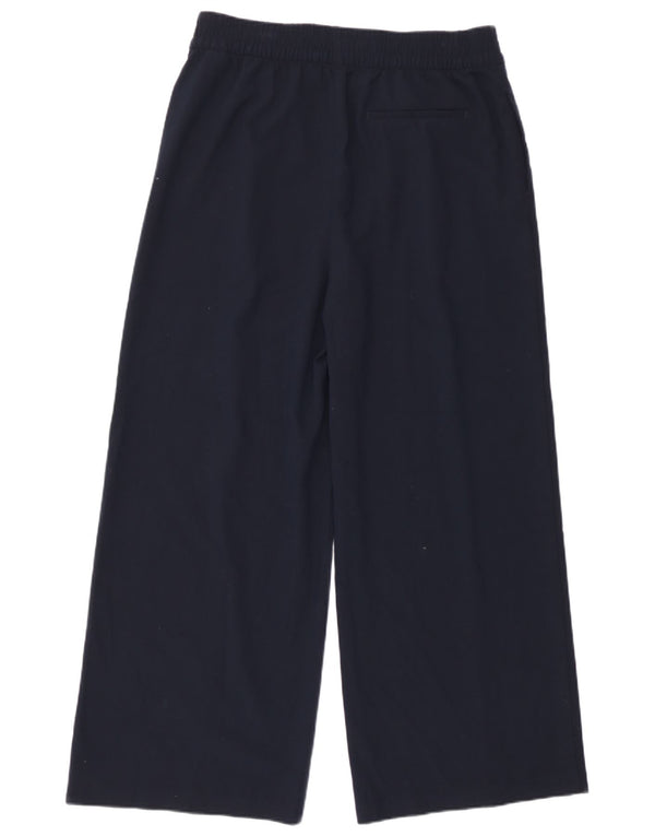 Marks & Spencer Womens Casual Trousers UK 14 Large W32 L28 Navy Blue