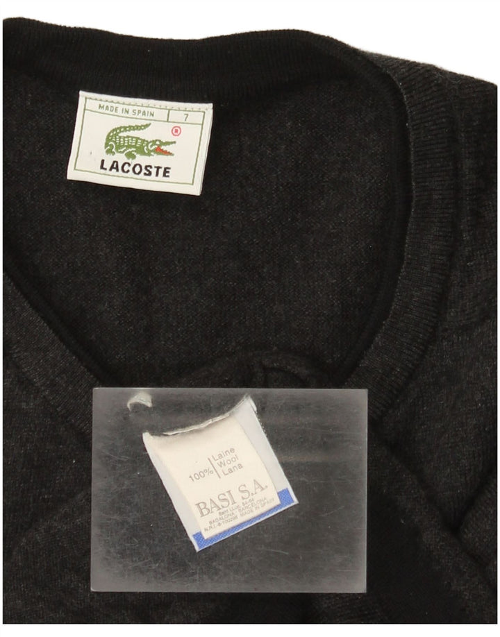 Lacoste Herre V-hals sweater Str. 7 2XL Grå Uld
