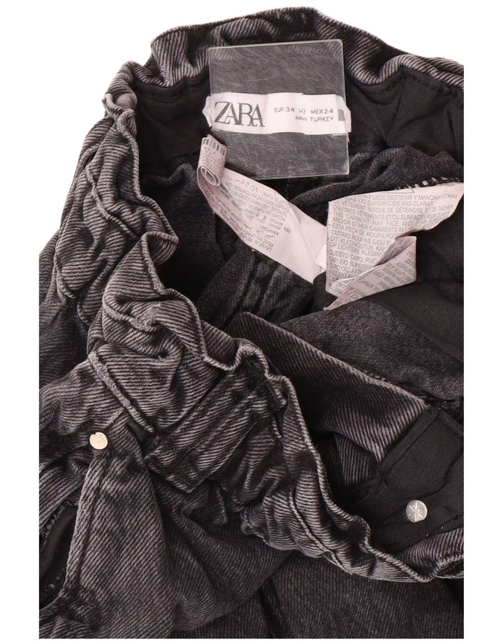 Zara Dame Højtaljede tilspidsede Jeans EU 34 2XS W24 L25 Grå Bomuld Moderne