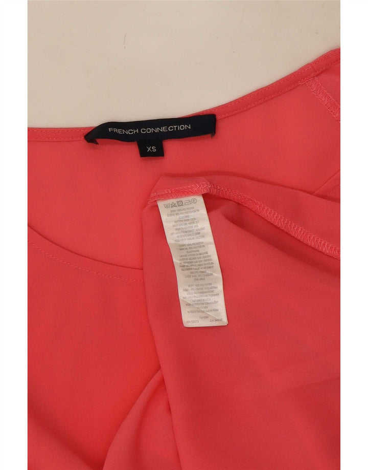 French Connection Dame Loose Fit Bluse Top UK 6 XS Pink Polyester