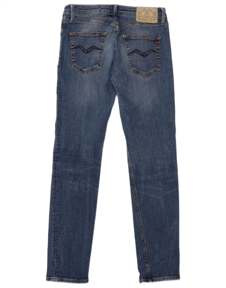 Replay Dame Slim Jeans W29 L30 Blå Bomuld