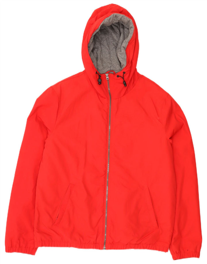 Benetton Herre Hooded Bomber Jacket UK 38 Medium Red Sports
