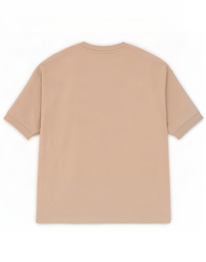 Zara Herre T-shirt Top Medium Beige Bomuld