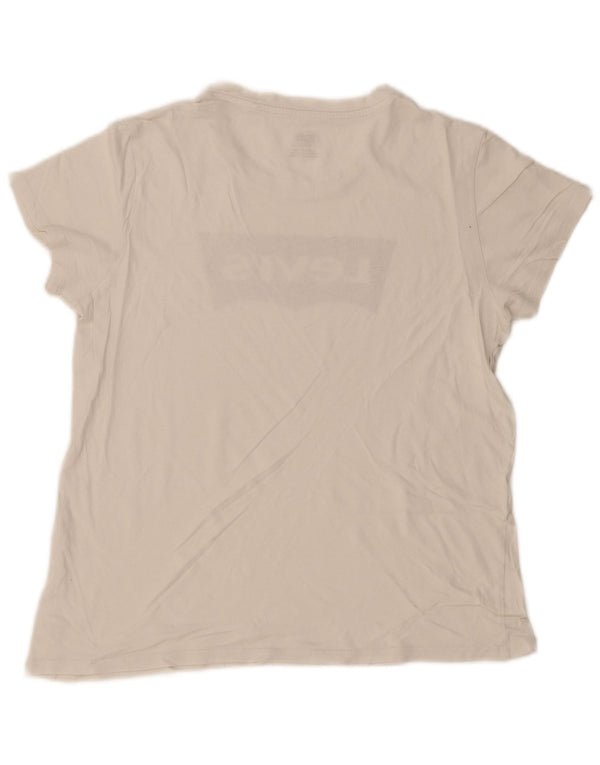Levi's Grafisk T-shirt top til kvinder UK 14 Medium White