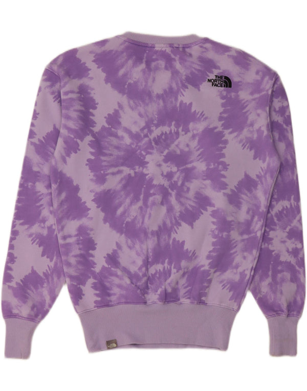The North Face Herre Sweatshirt Jumper Medium Lilla Tie Dye Bomuld