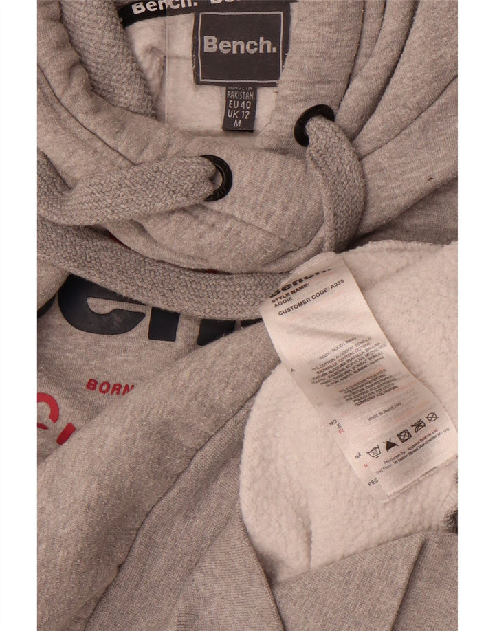 Bænk, grafisk hættetrøje til kvinder, UK 12 Medium Grey Flecked Bomuld
